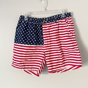 Chubbies Size L Men's American Flag Stars Stripes Shorts Cotton 5.5" Inseam